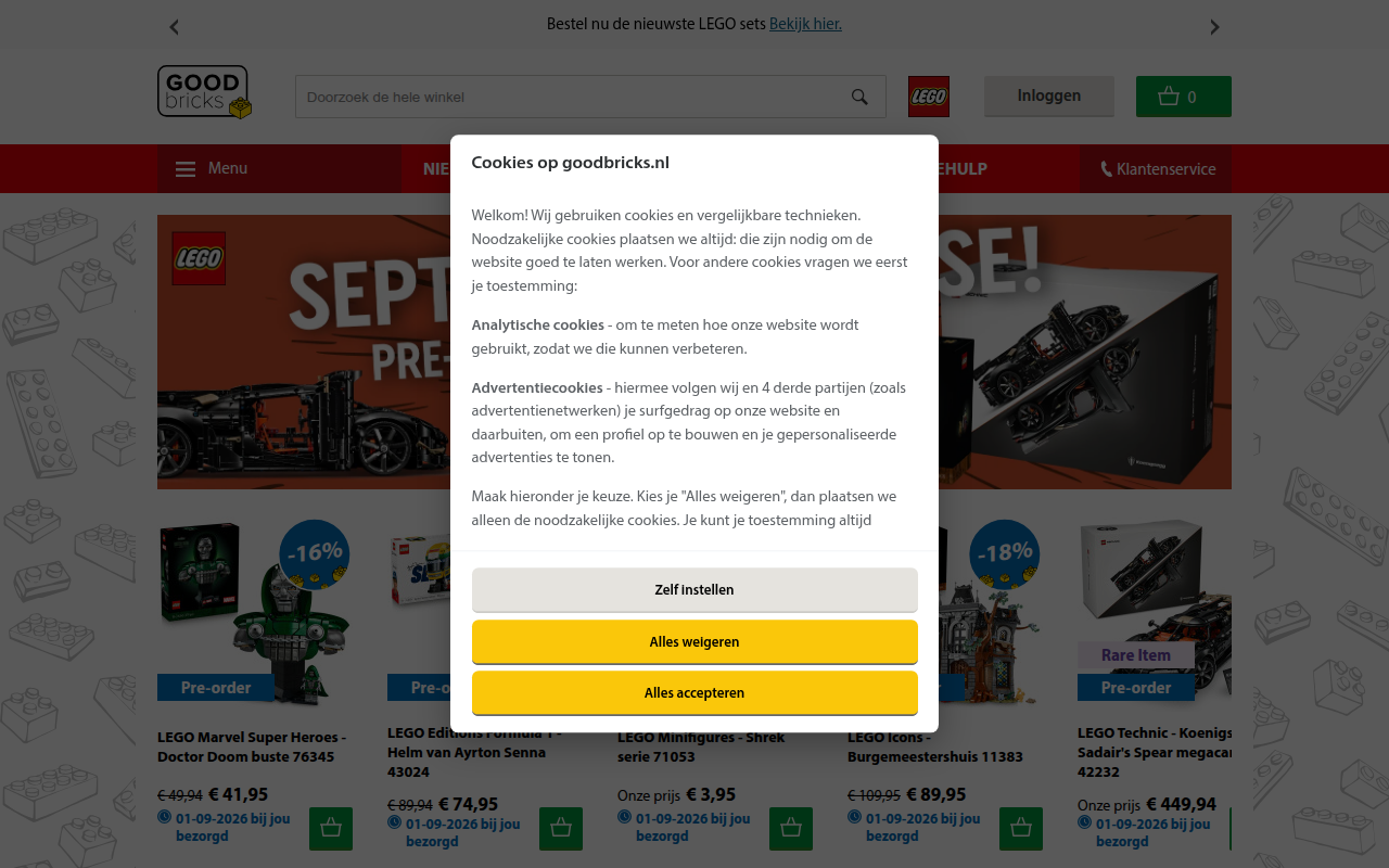 Screenshot van goodbricks.nl
