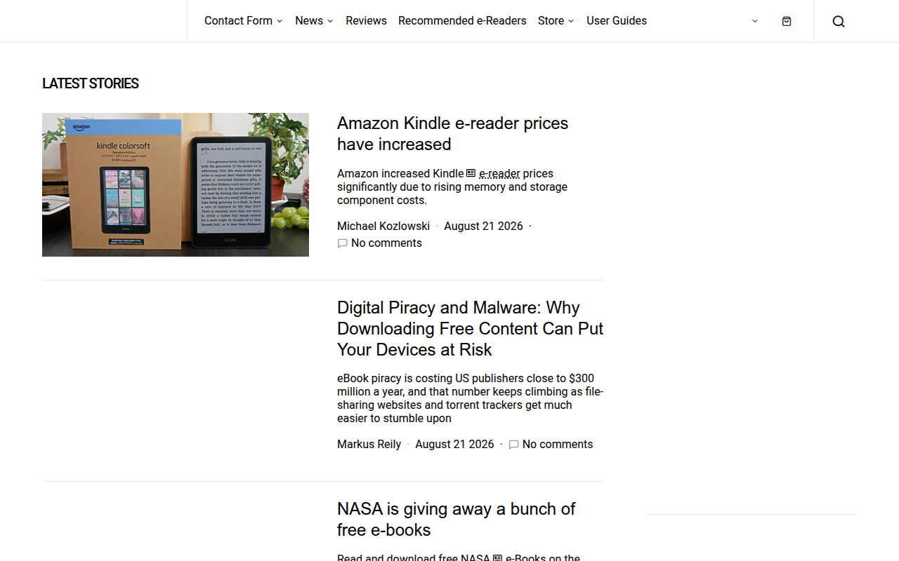 Screenshot van goodereader.com