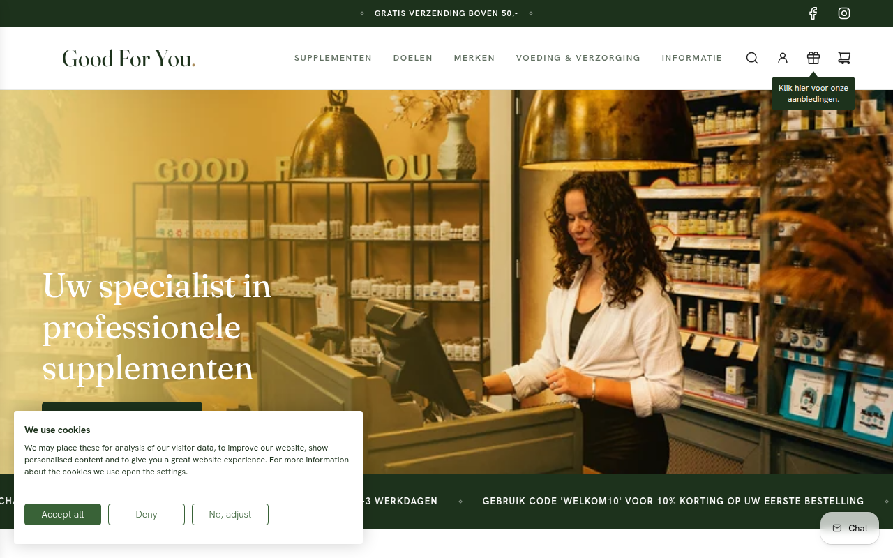 Screenshot van goodforyouonline.nl