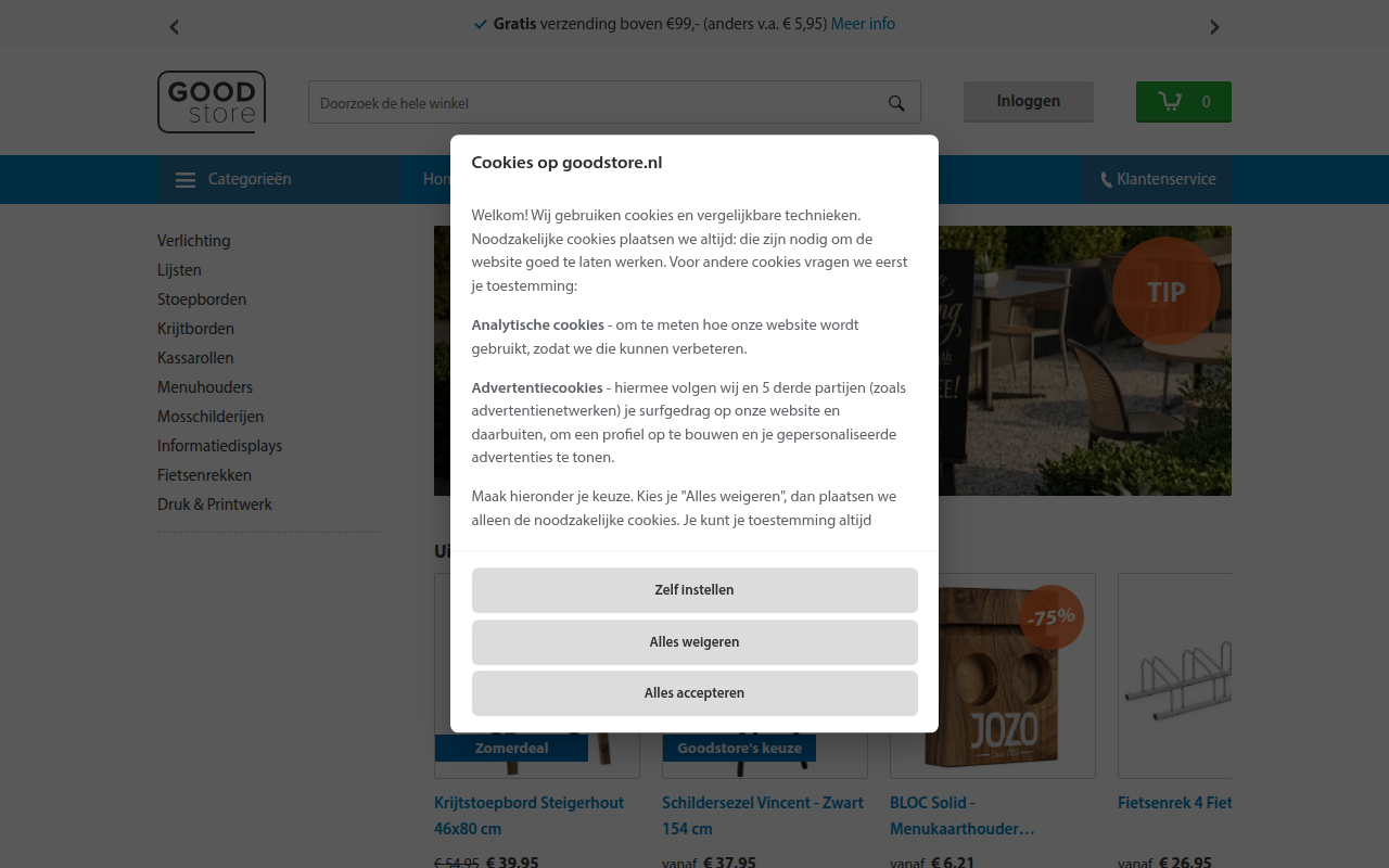 Screenshot van goodstore.nl
