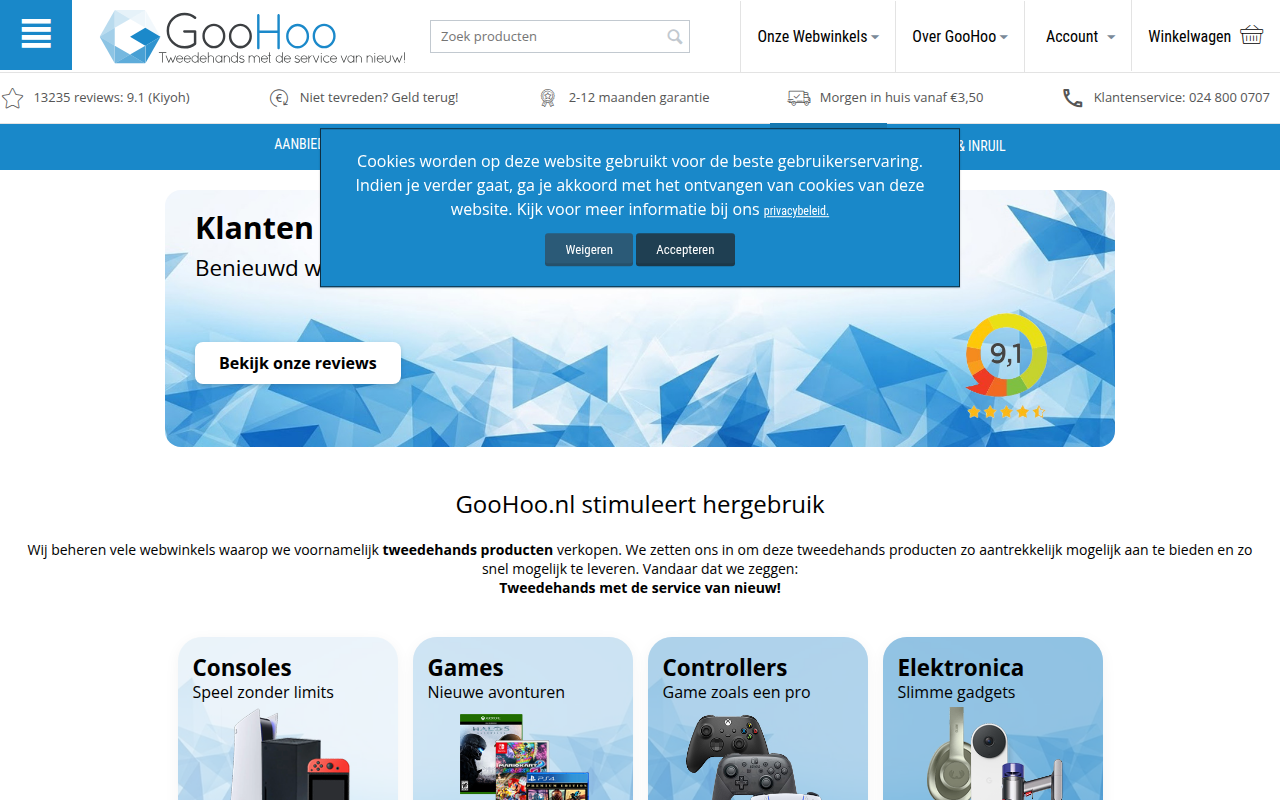 Screenshot van goohoo.nl