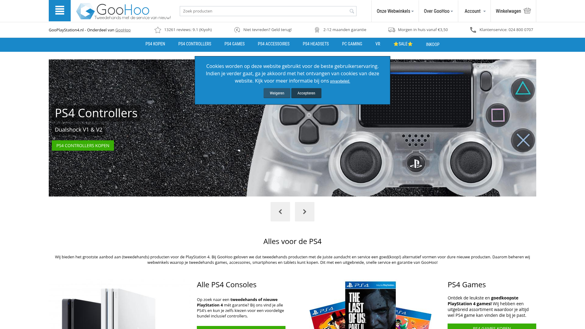Screenshot van gooplaystation4.nl