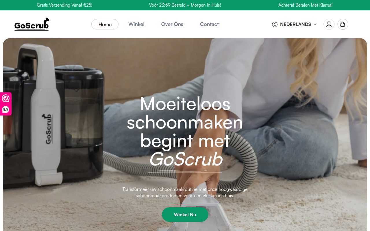 Screenshot van goscrub.nl
