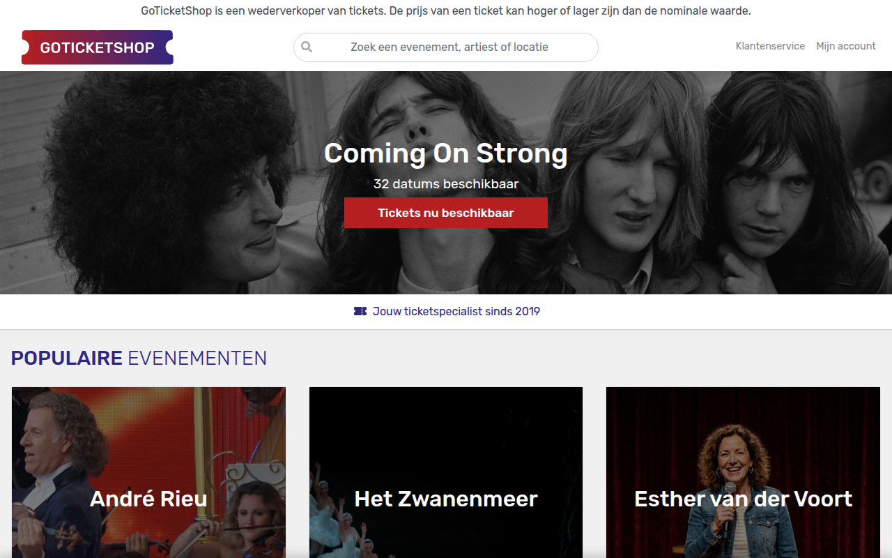 Screenshot van goticketshop.nl