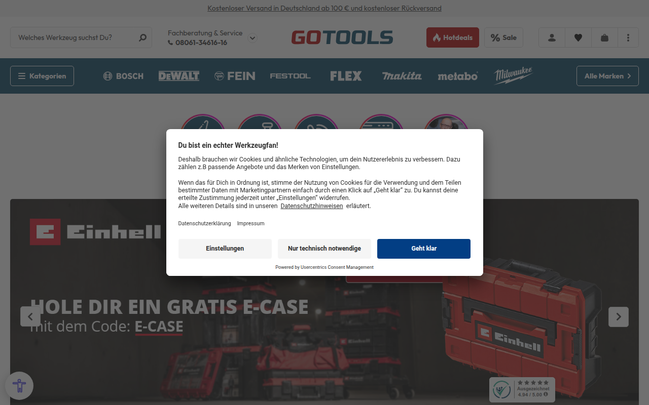 Screenshot van gotools.de