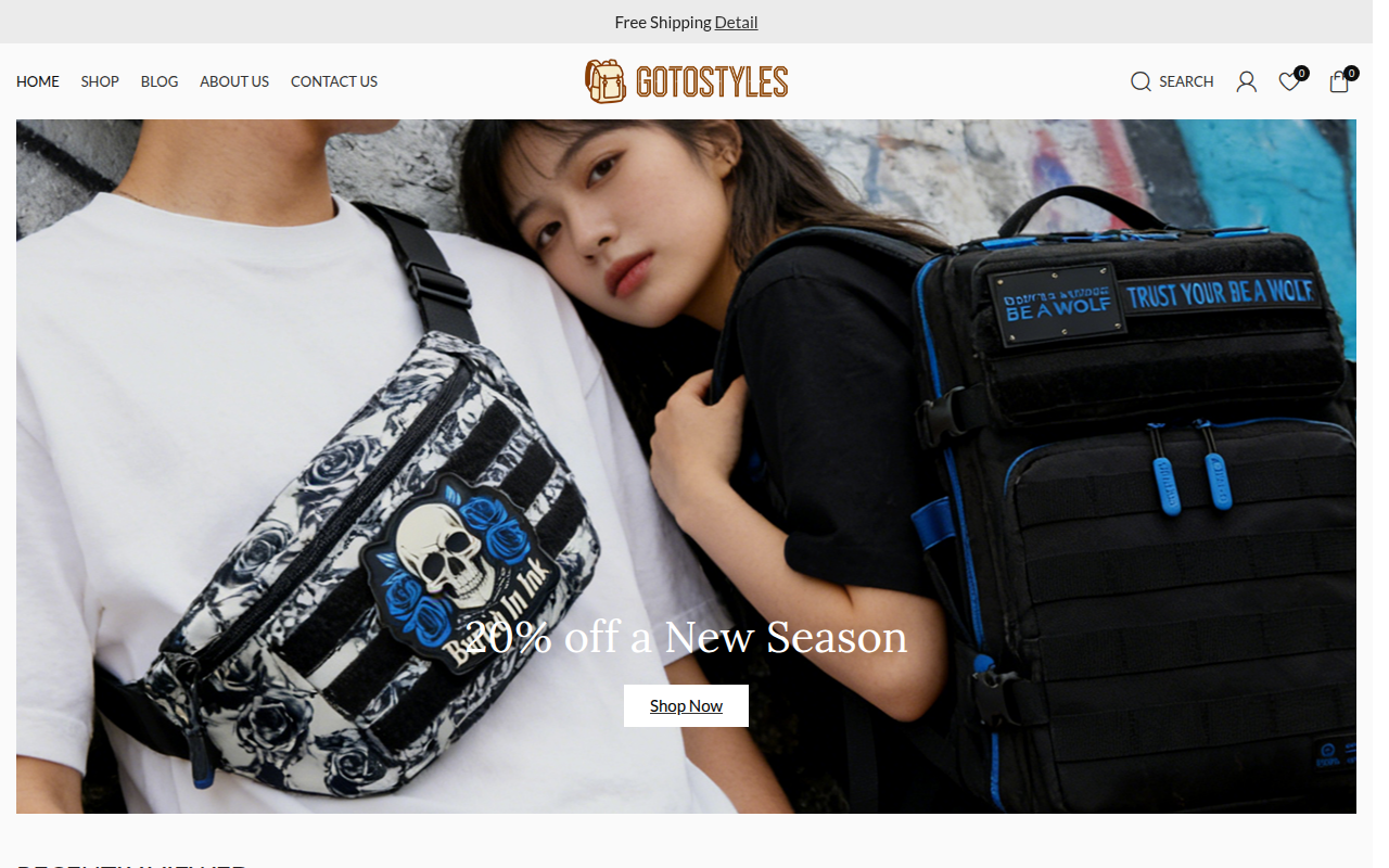 Screenshot van gotostyles.com