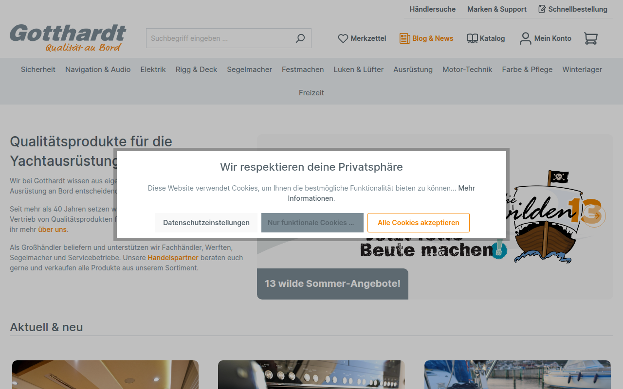 Screenshot van gotthardt-yacht.de