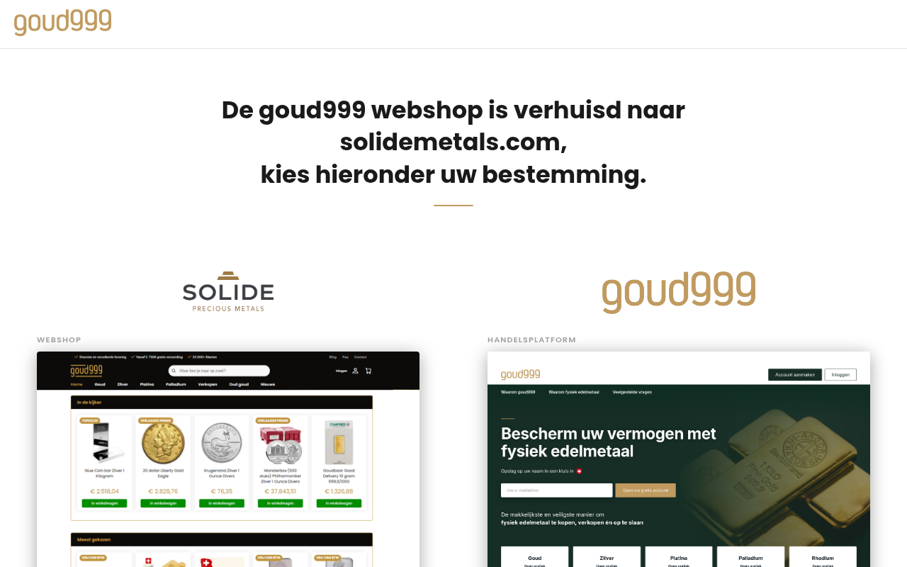 Screenshot van goud999.com