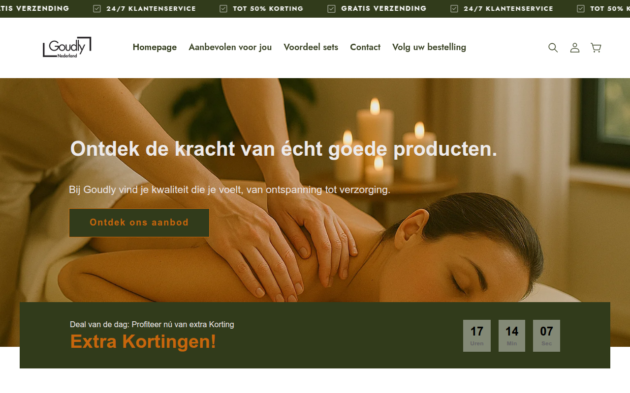 Screenshot van goudly.nl