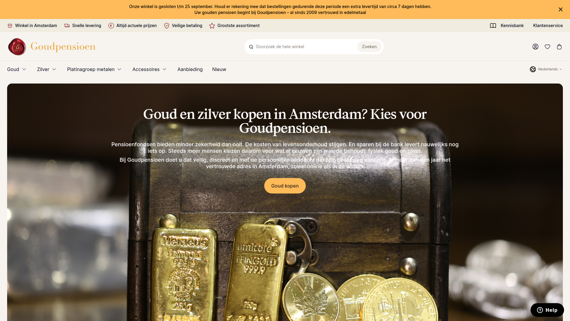 Screenshot van goudpensioen.nl