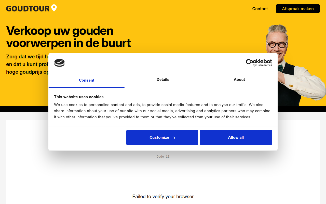 Screenshot van goudtour.nl