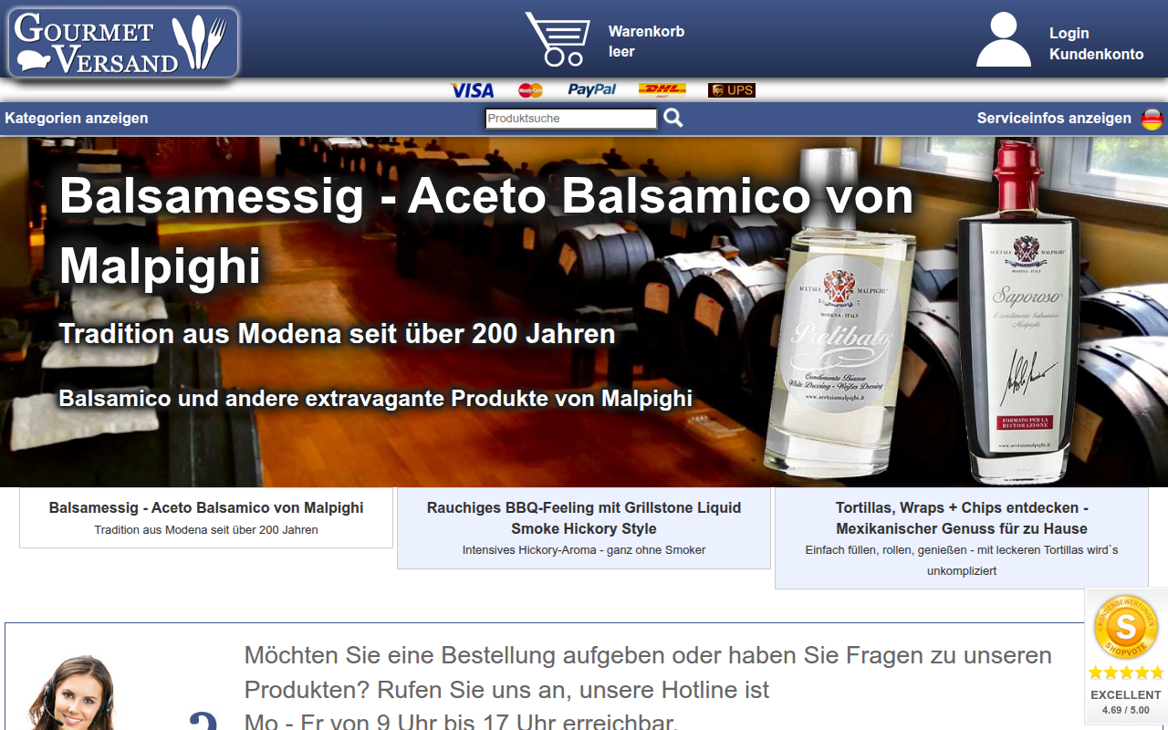 Screenshot van gourmet-versand.com