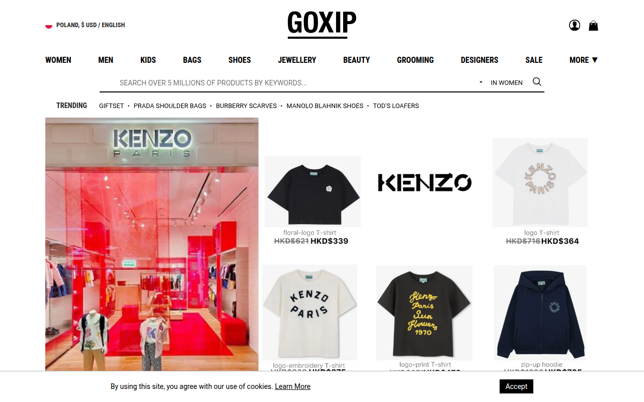 Screenshot van goxip.com