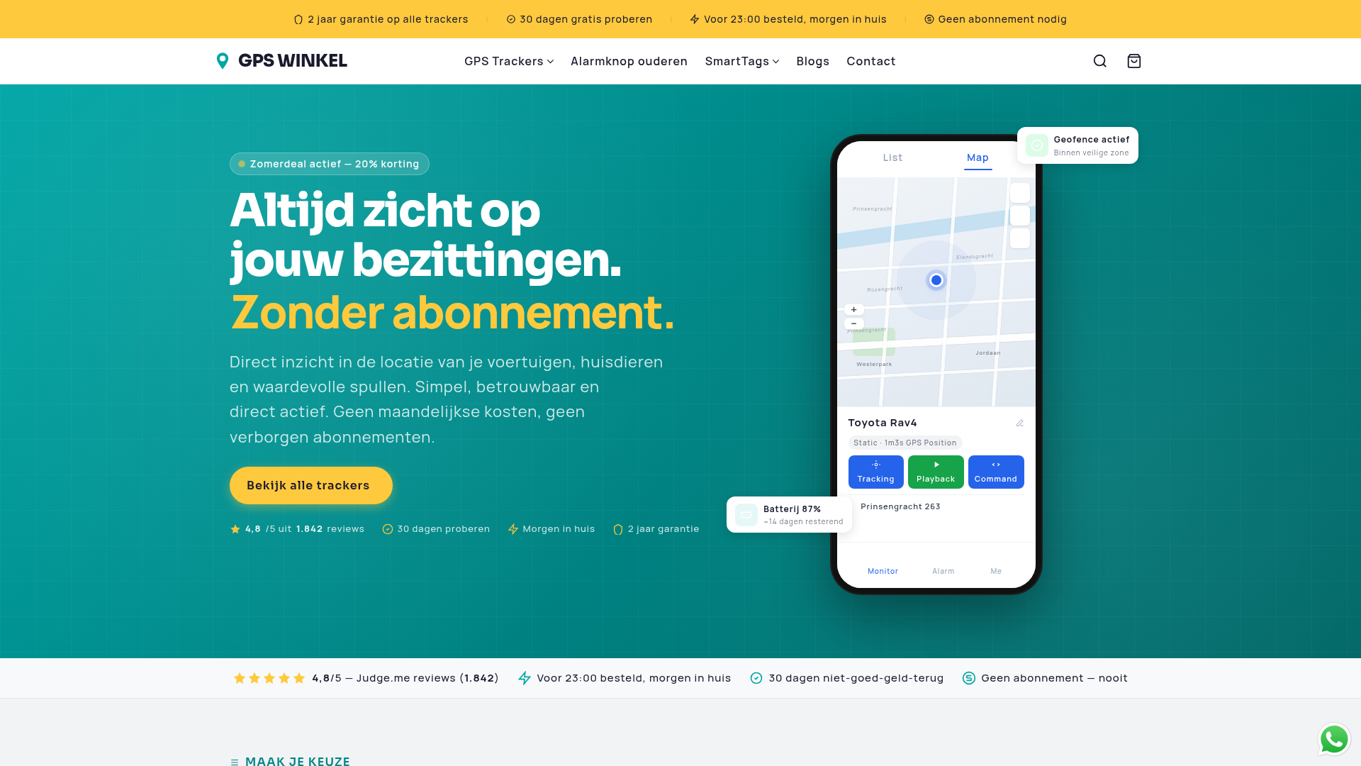 Screenshot van gps-winkel.nl