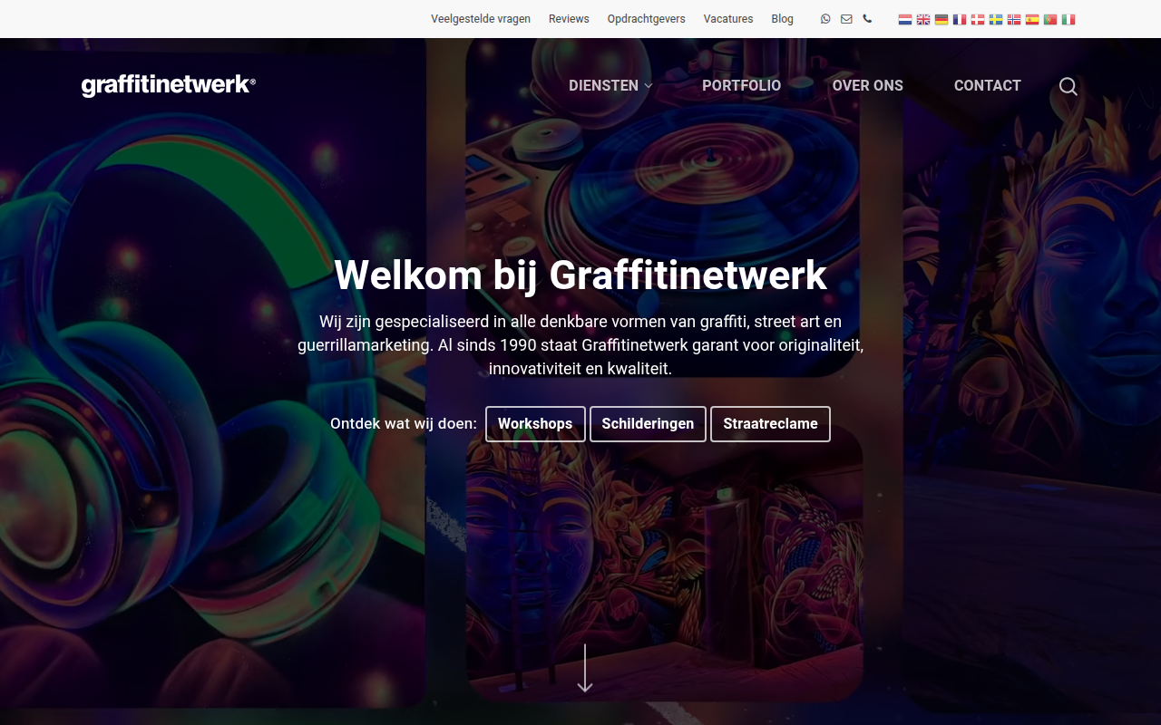 Screenshot van graffitinetwerk.nl