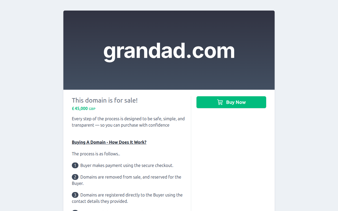 Screenshot van grandad.com