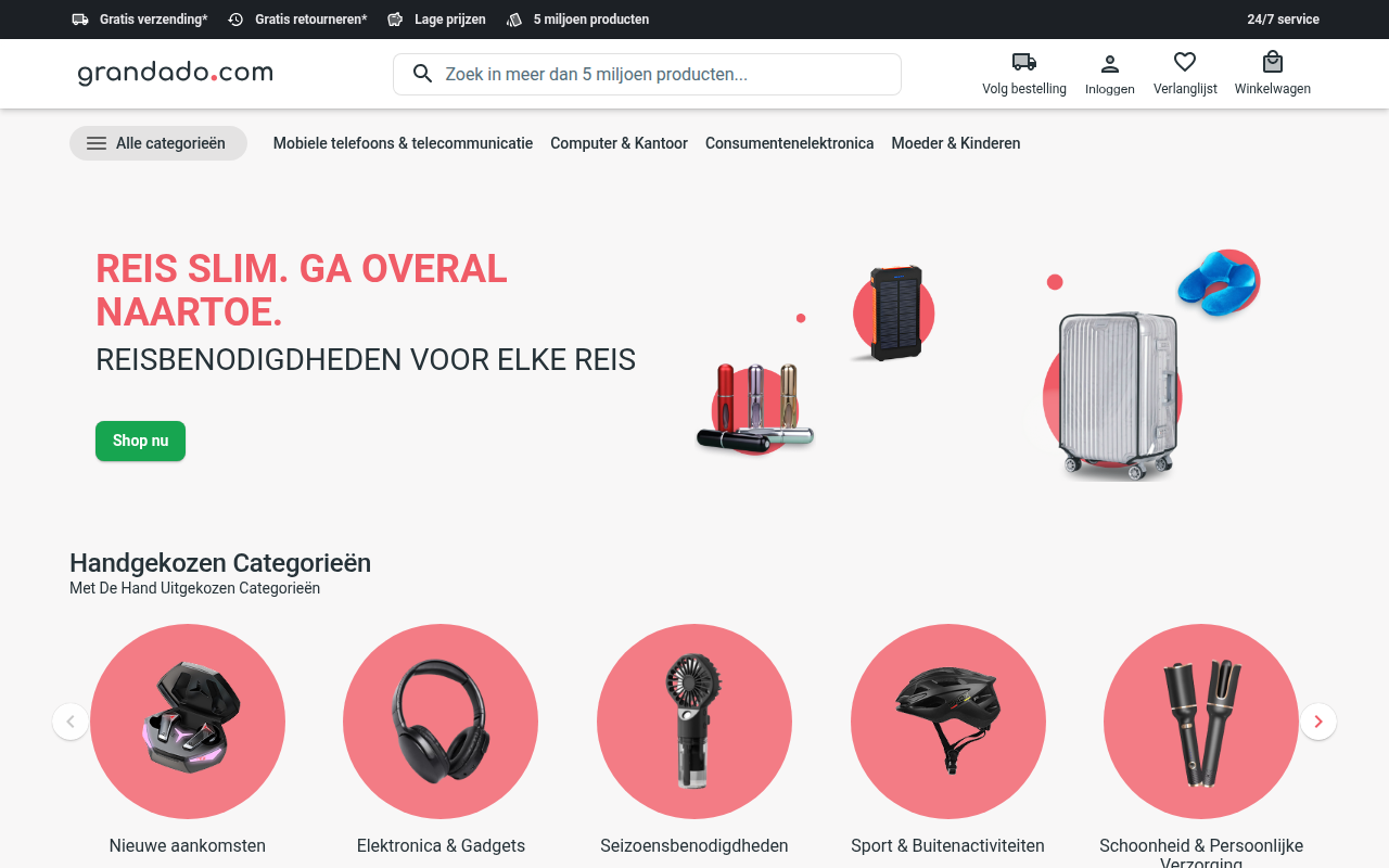 Screenshot van grandado.com