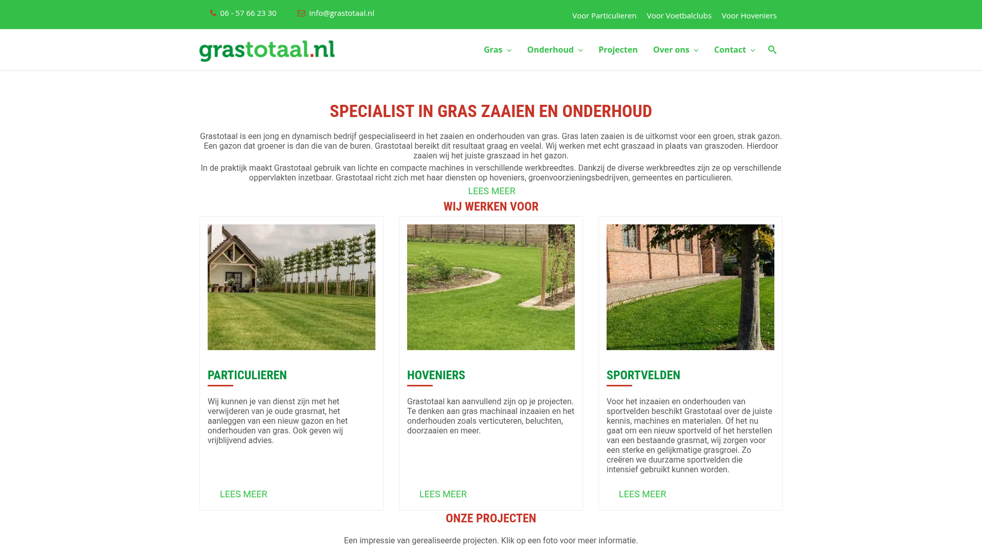 Screenshot van grastotaal.nl