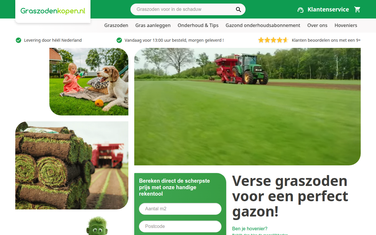 Screenshot van graszodenkopen.nl