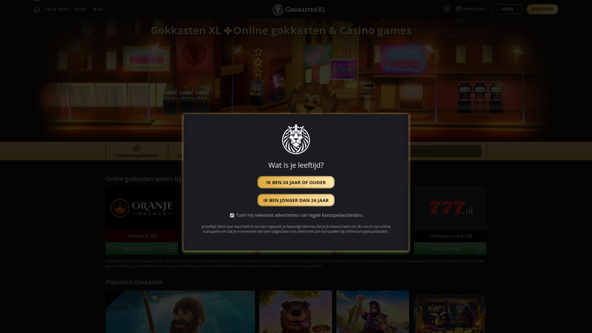 Screenshot van gratisgokken.nl