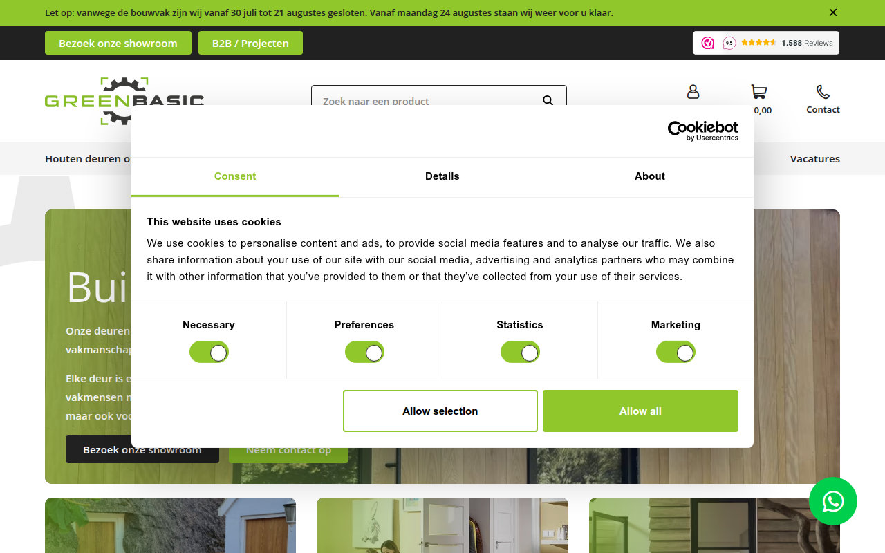 Screenshot van greenbasic.nl