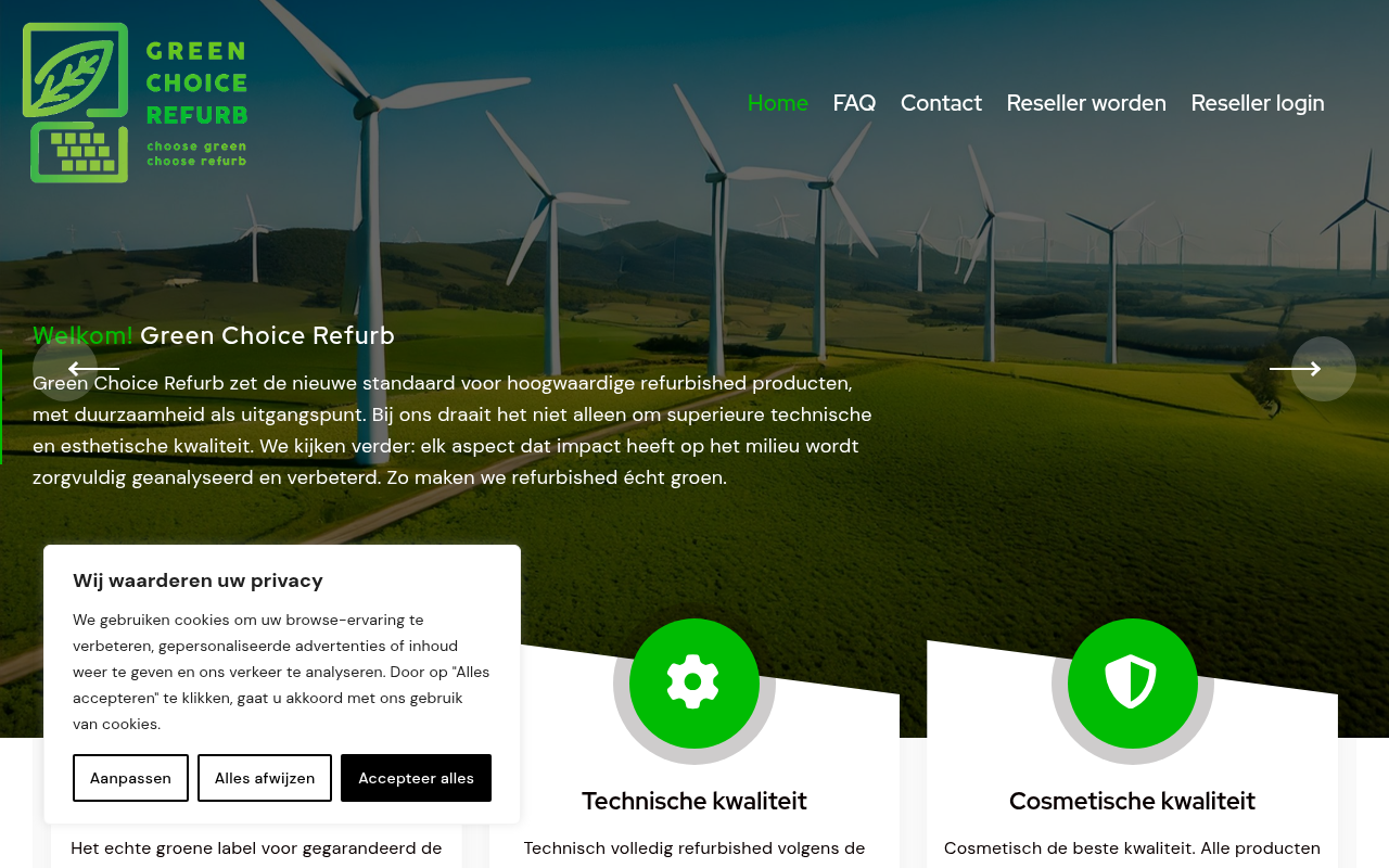 Screenshot van greenchoicerefurb.nl