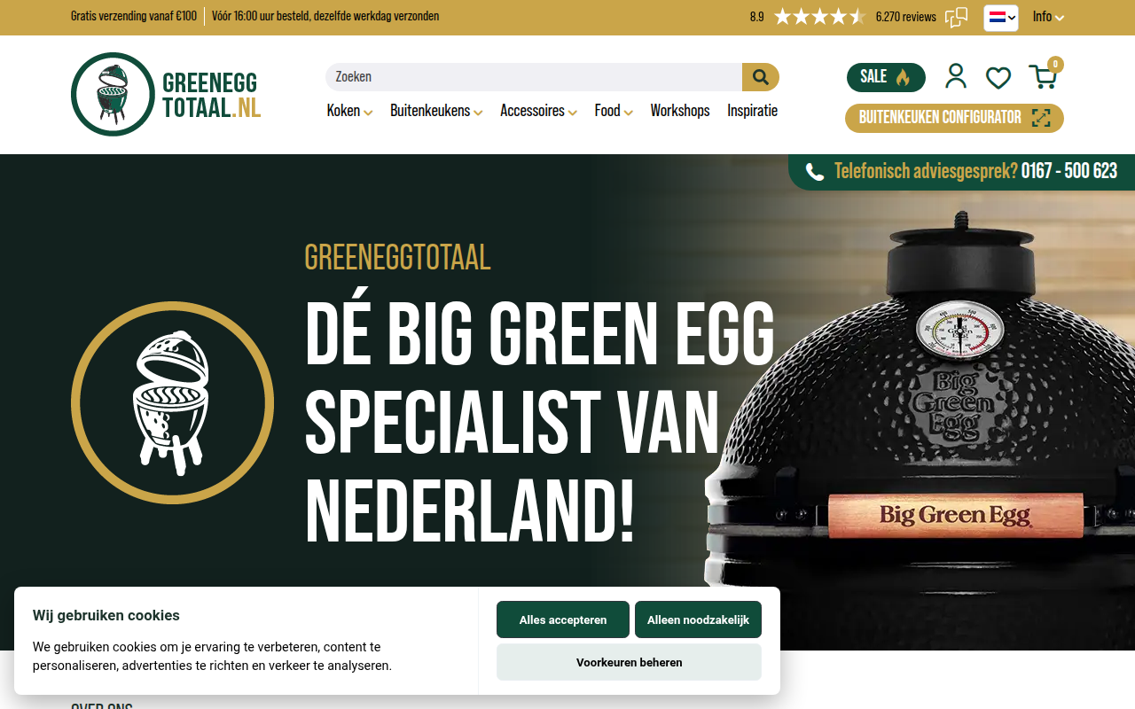 Screenshot van greeneggtotaal.nl