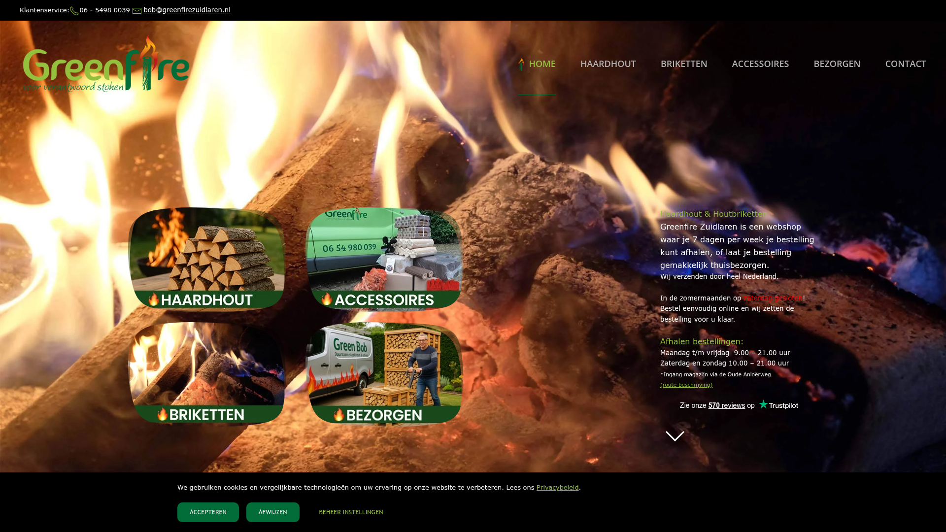 Screenshot van greenfirezuidlaren.nl