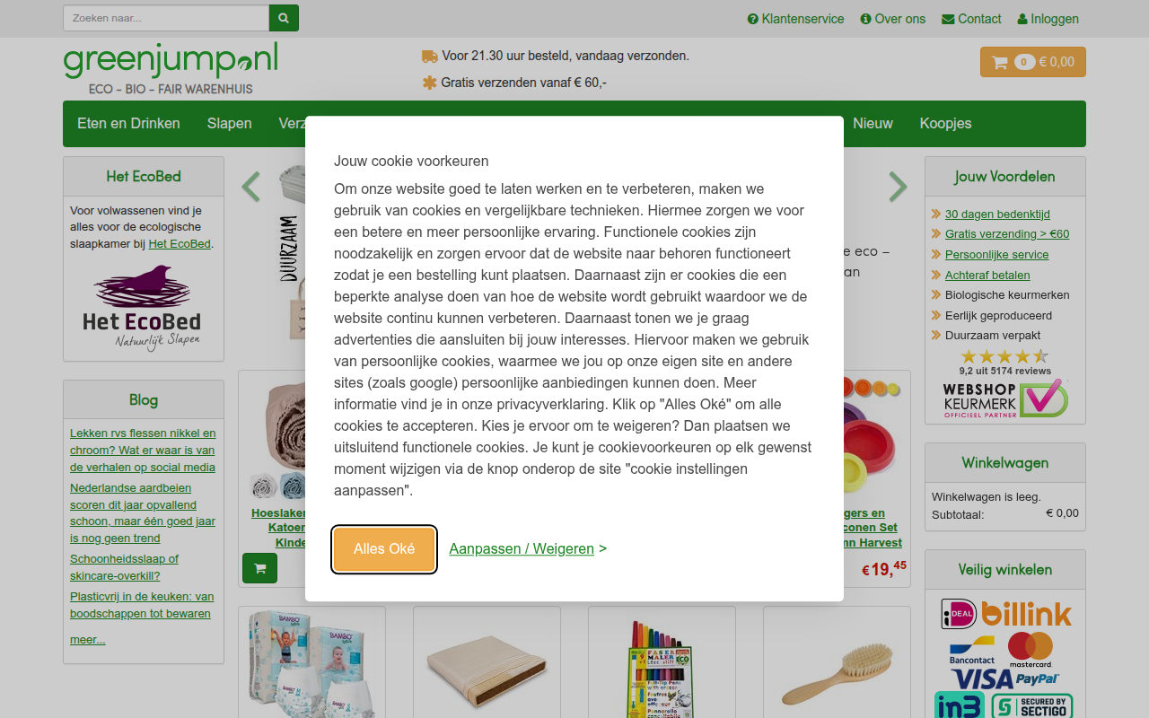 Screenshot van greenjump.nl