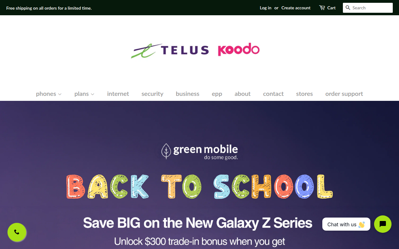 Screenshot van greenmobile.com