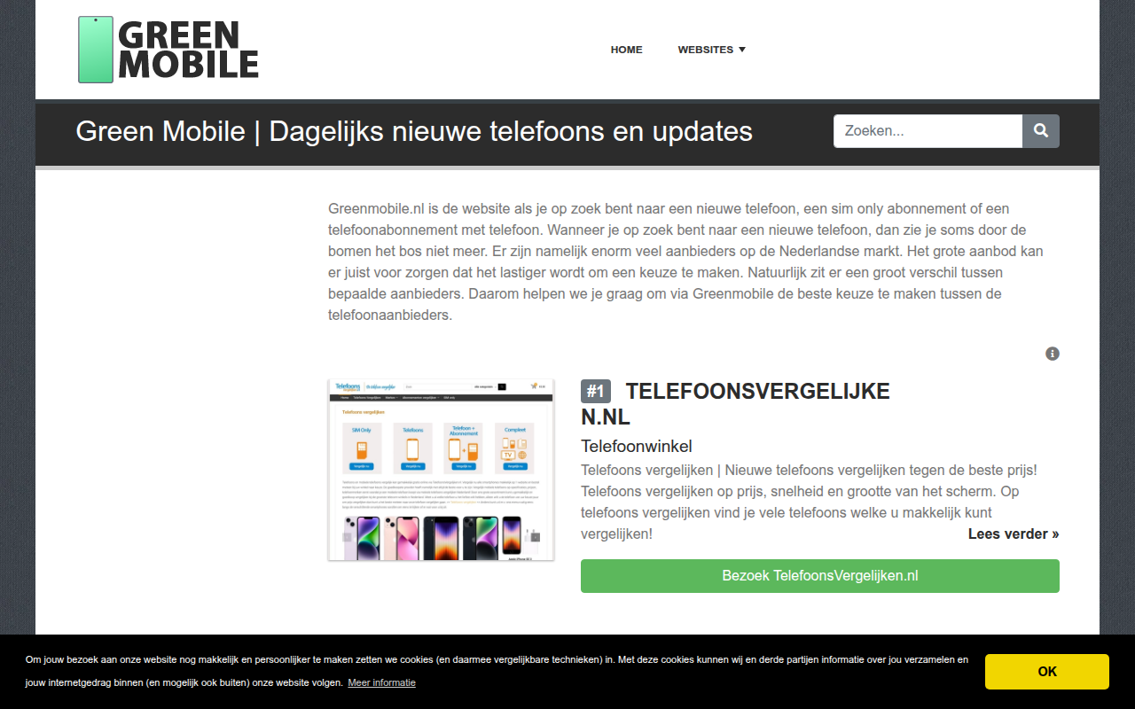 Screenshot van greenmobile.nl