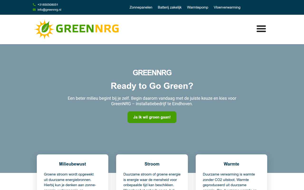Screenshot van greennrg.nl