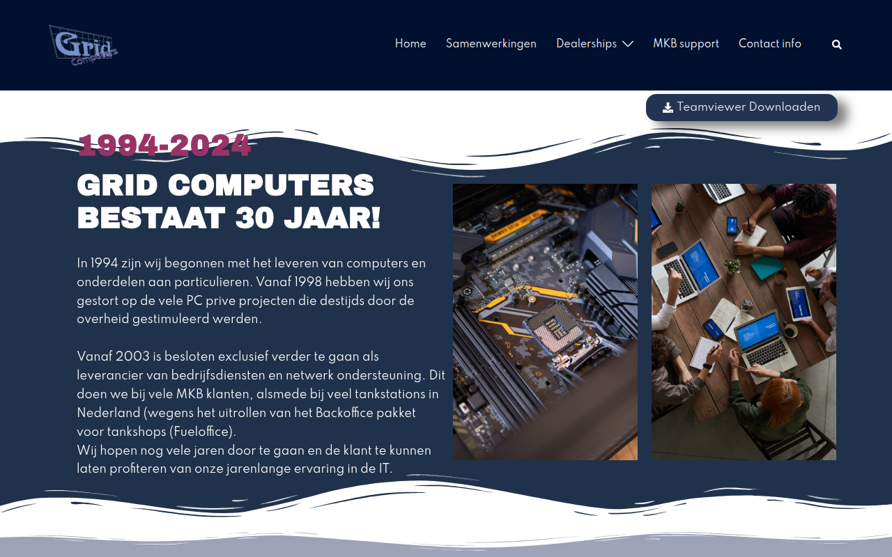 Screenshot van grid-computers.nl