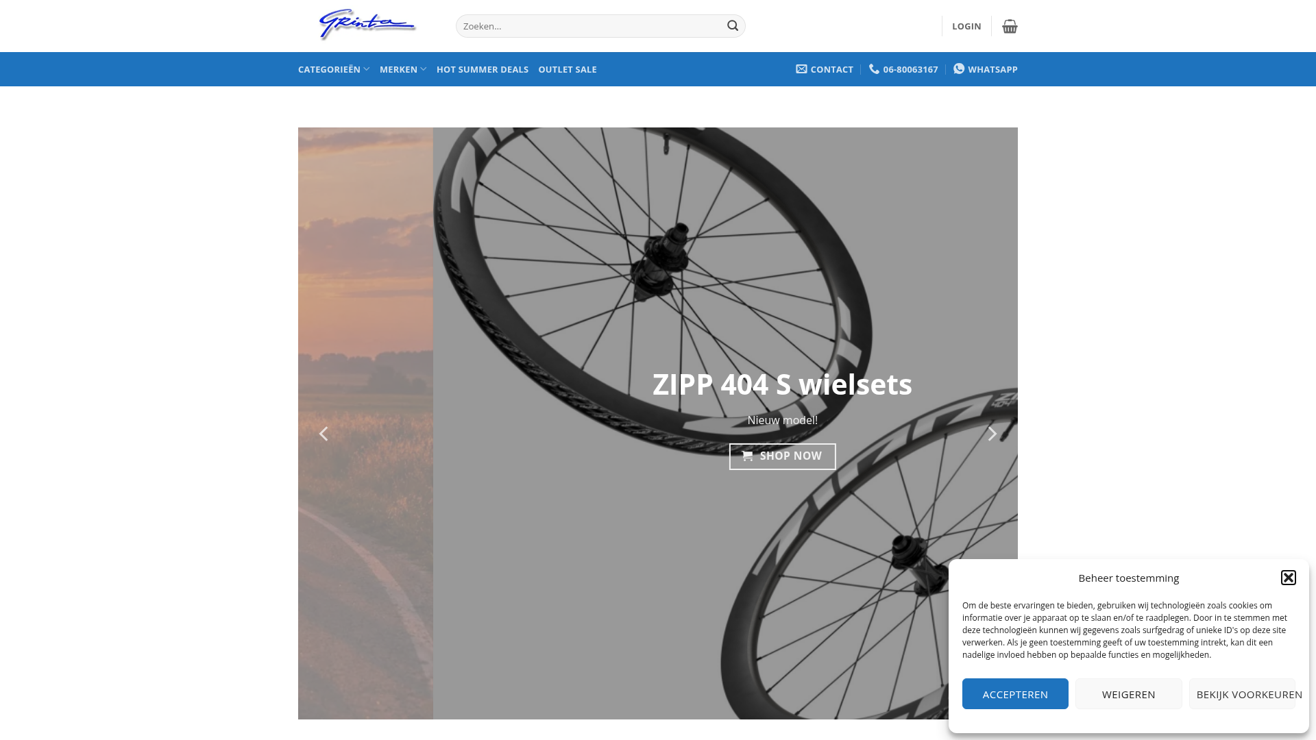 Screenshot van grintacycling.nl