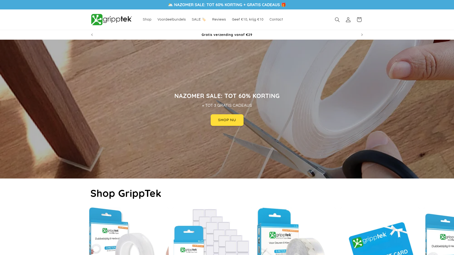 Screenshot van gripptek.nl