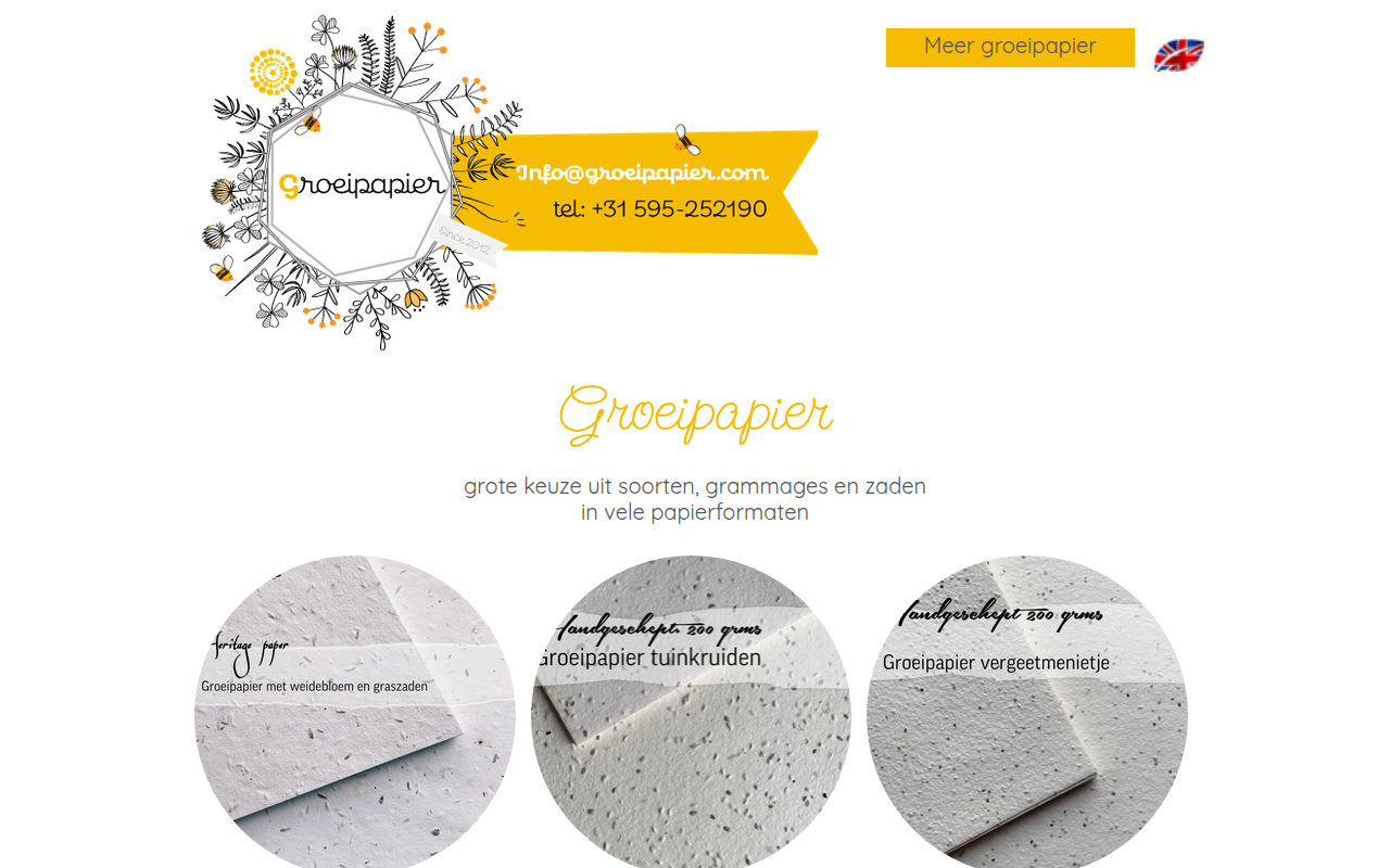 Screenshot van groeipapier.com