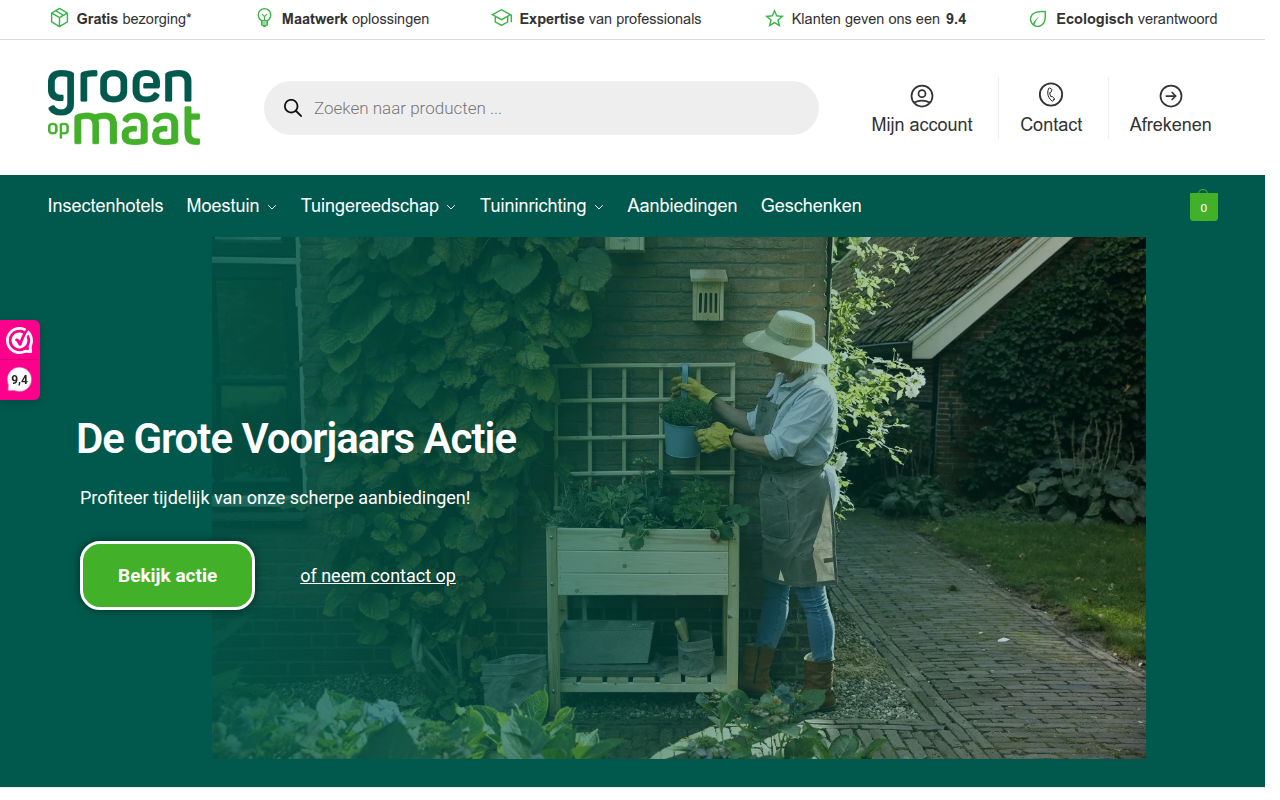 Screenshot van groenopmaat.nl