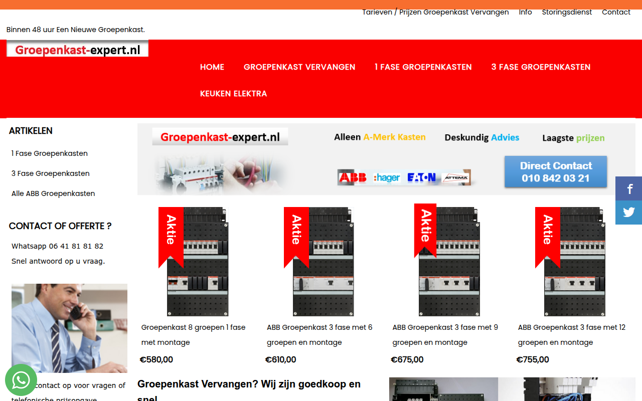 Screenshot van groepenkast-expert.nl