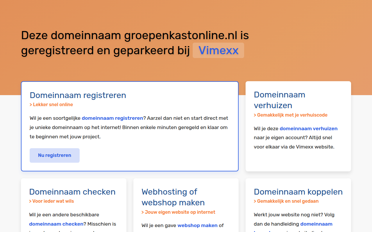 Screenshot van groepenkastonline.nl