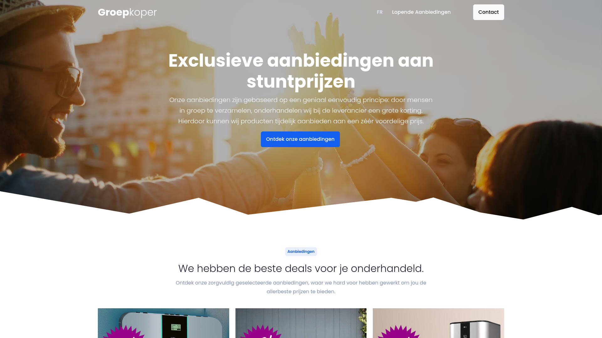 Screenshot van groepkoper.be