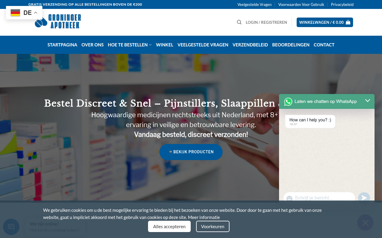 Screenshot van groningerapotheek-be.eu