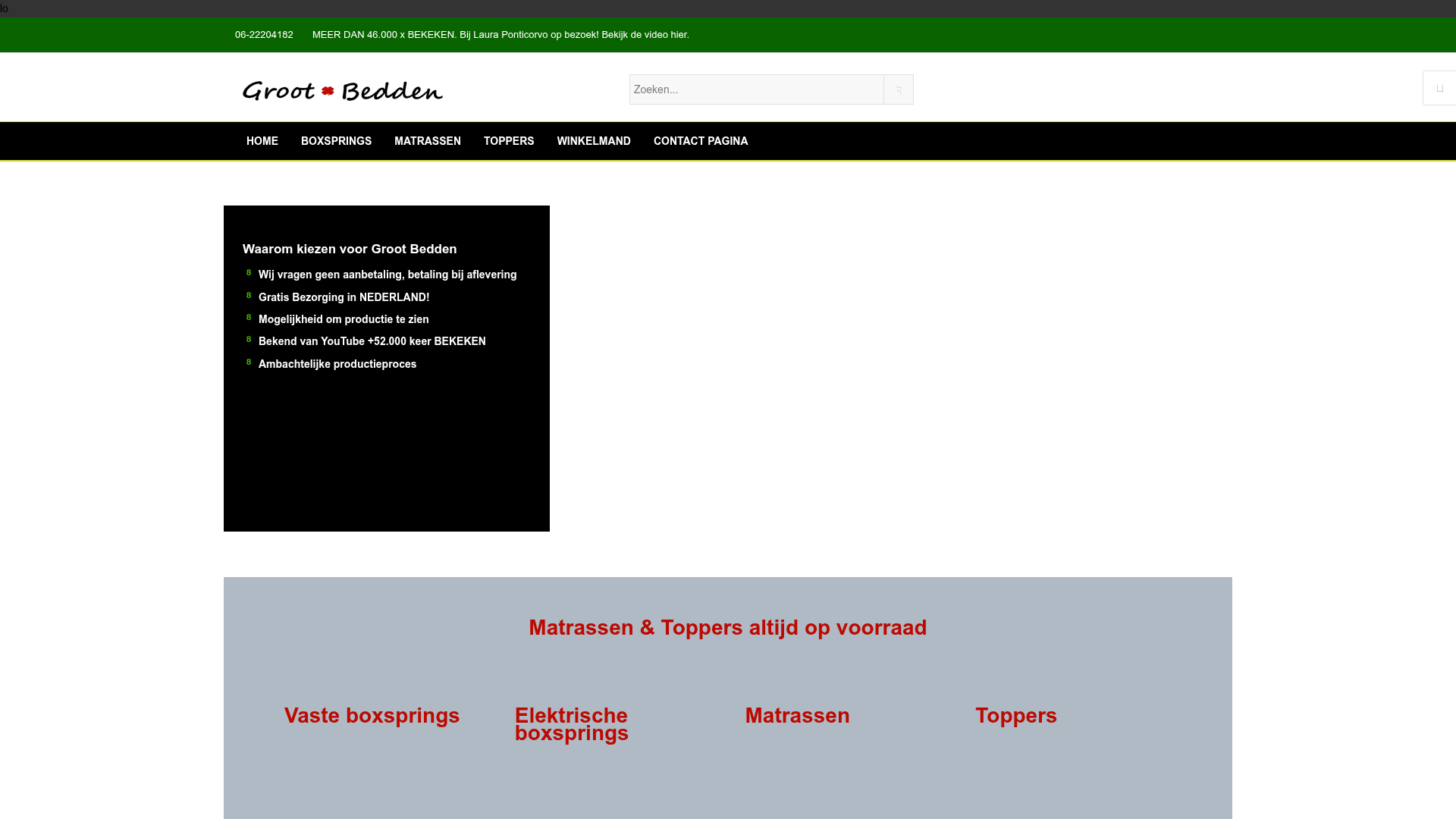 Screenshot van grootbedden.nl