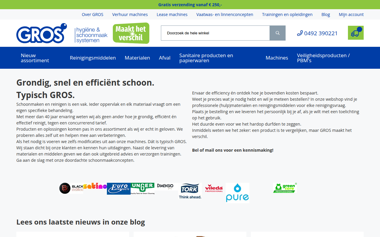 Screenshot van grosbv.nl