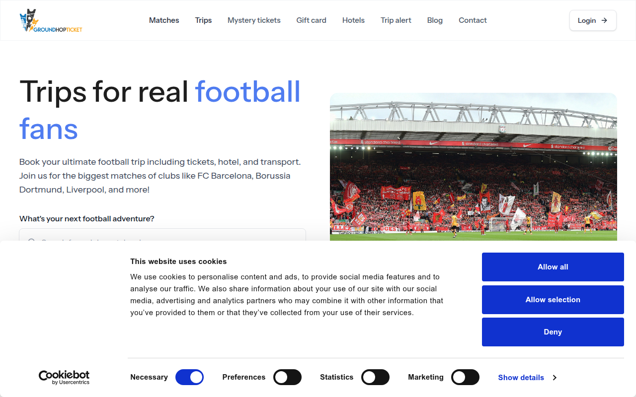 Screenshot van groundhopticket.com