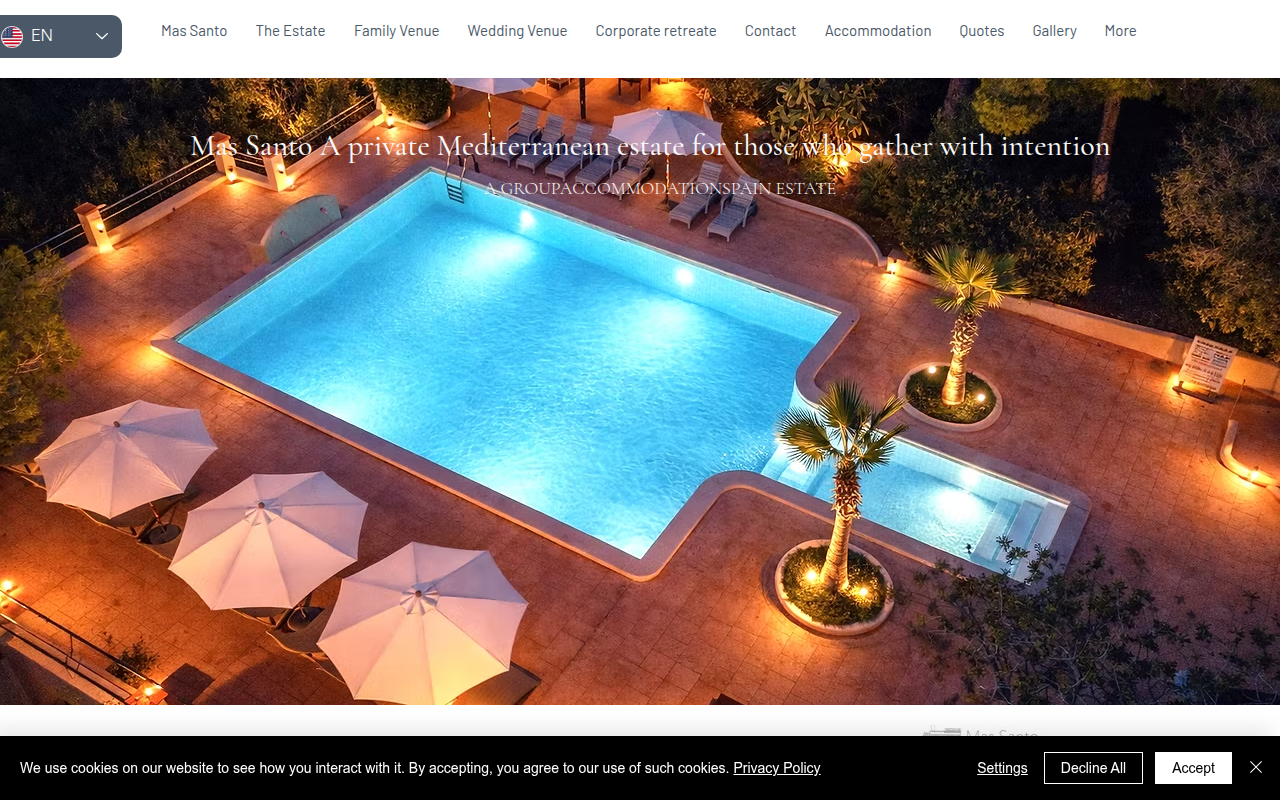 Screenshot van groupaccommodationspain.com