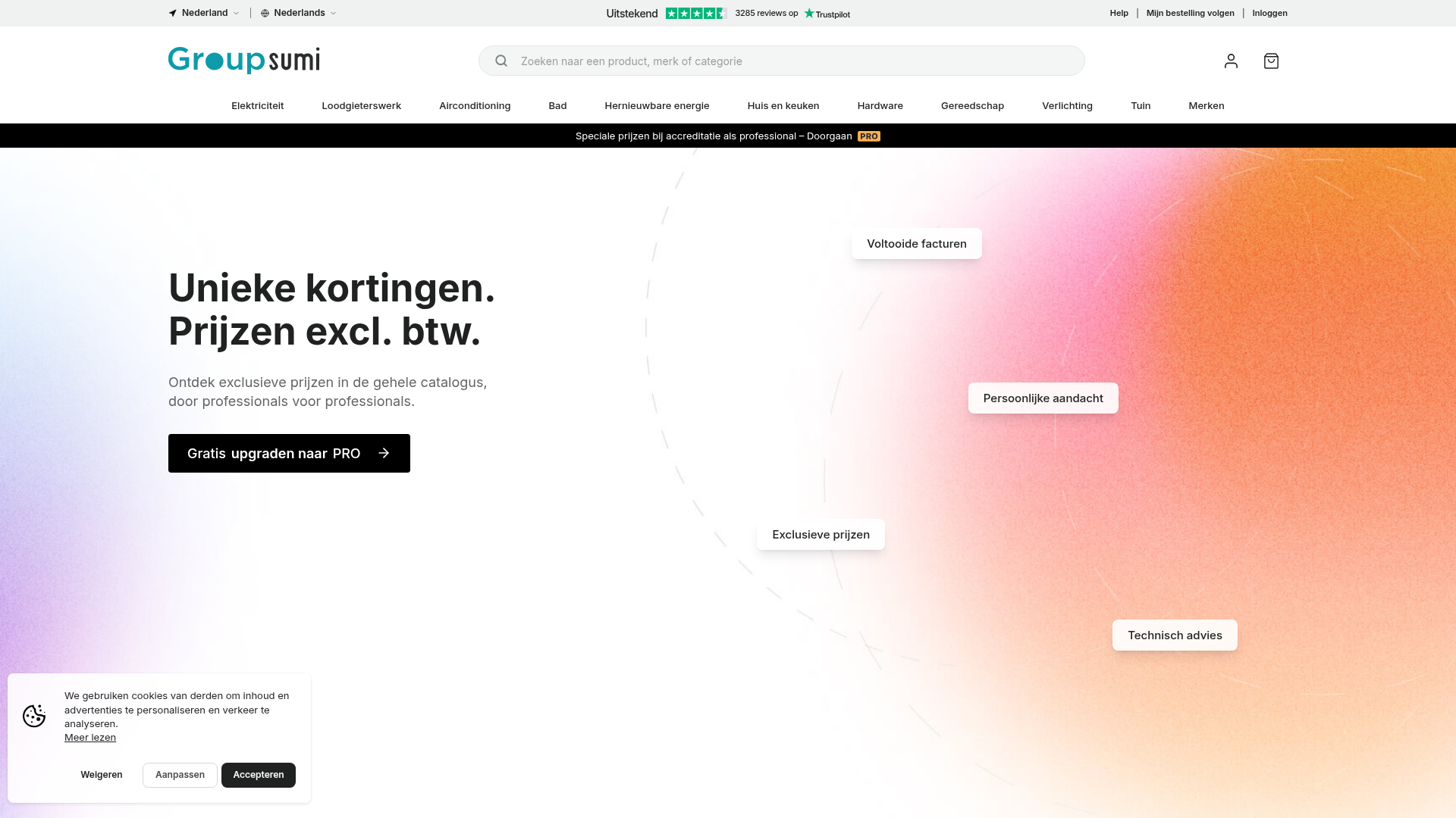 Screenshot van groupsumi.nl
