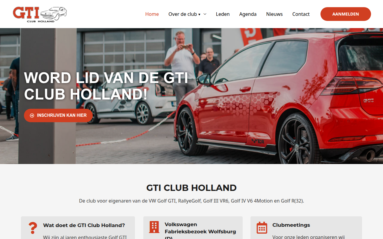 Screenshot van gticlub-holland.nl