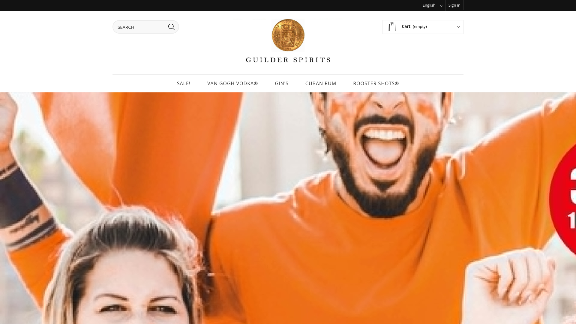 Screenshot van guildervodka.com