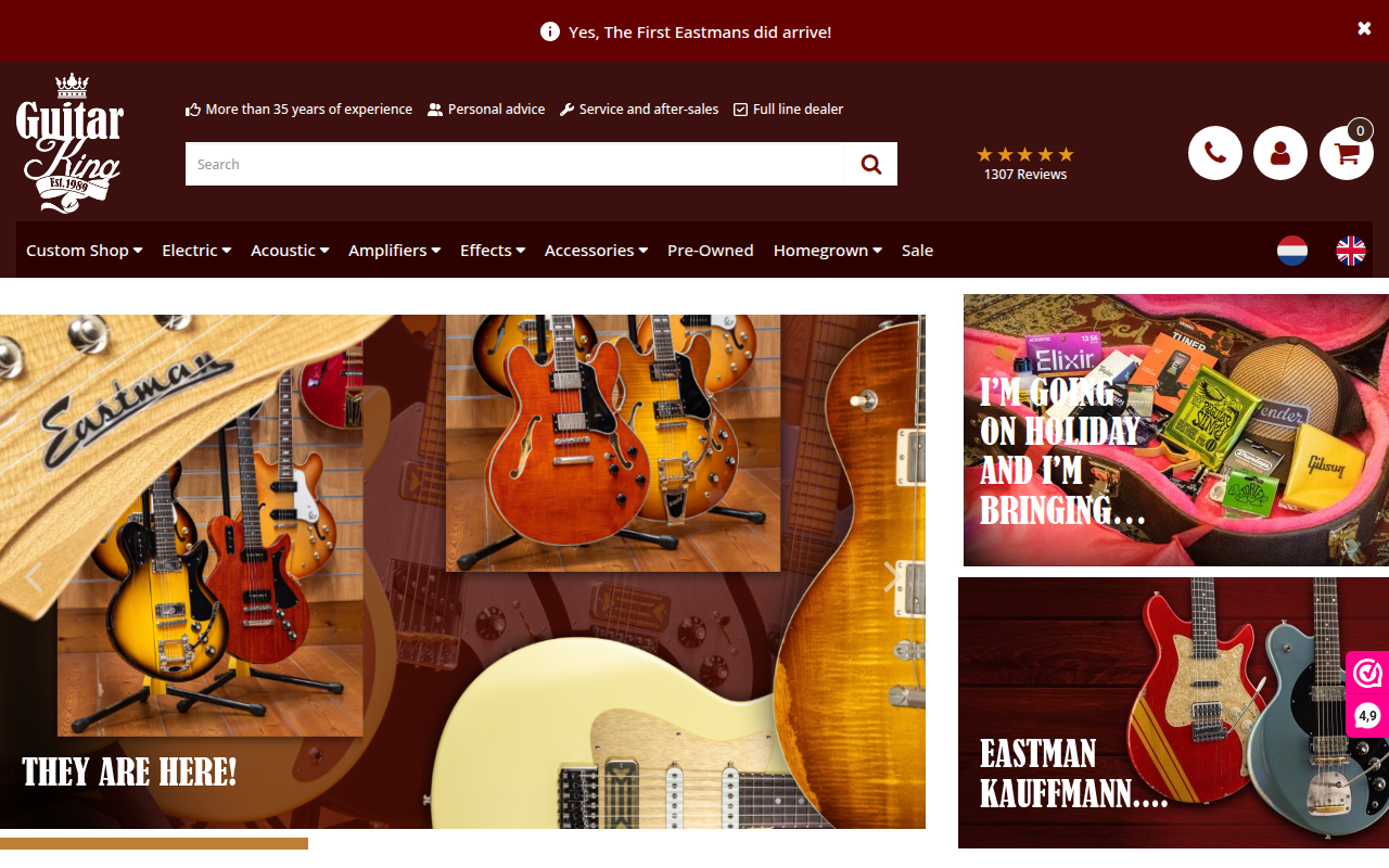 Screenshot van guitarking.nl