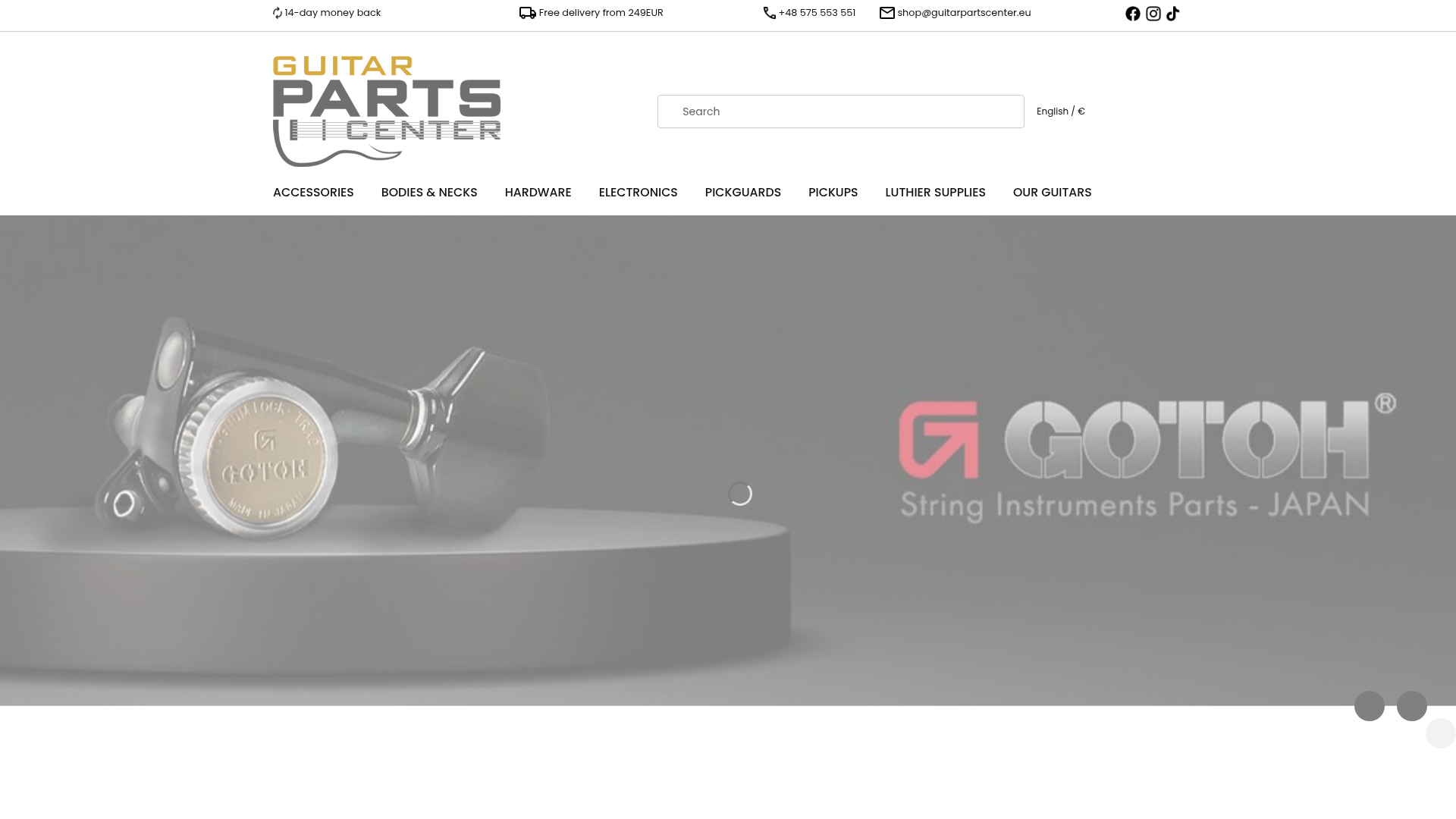 Screenshot van guitarpartscenter.eu